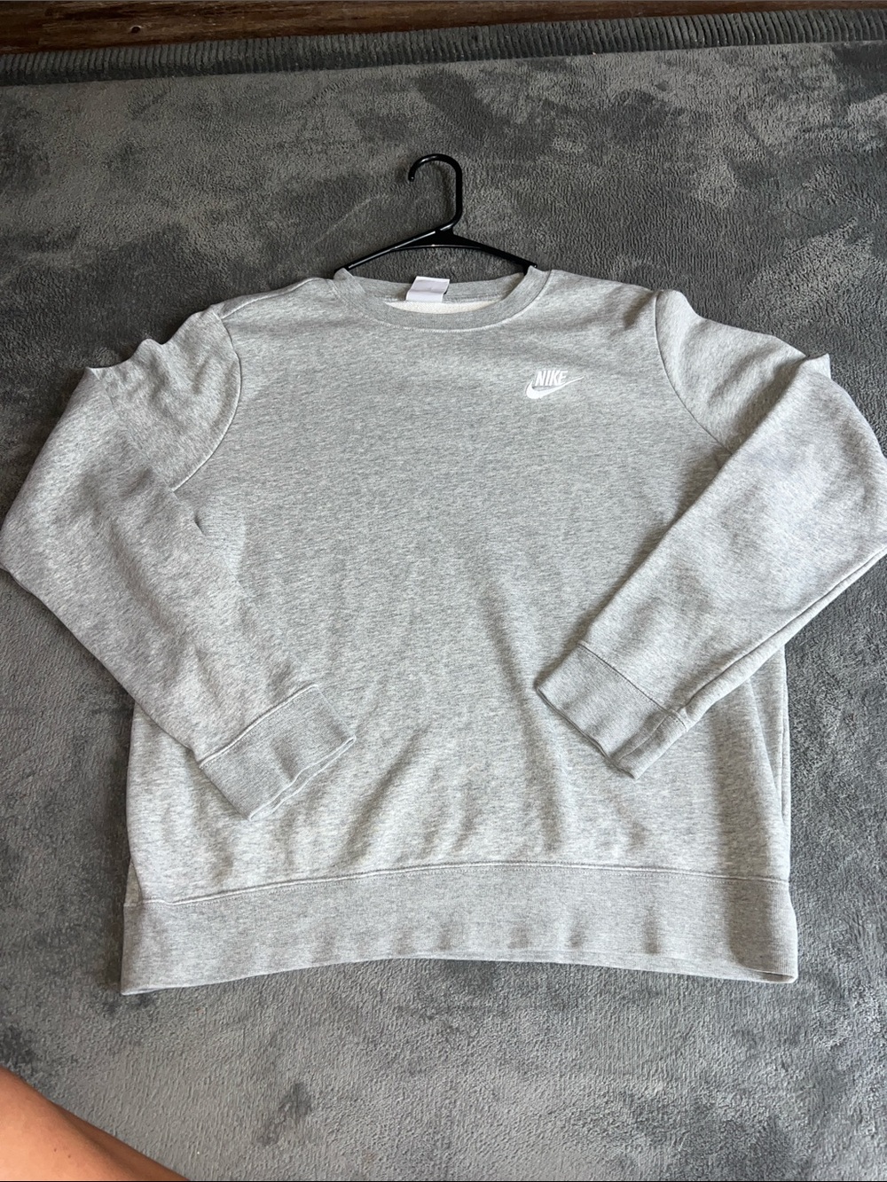 Nike Light Gray Crewneck Sweatshirt with White Swoosh